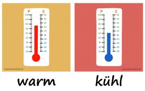 warm - kühl - Adjektive - Gegensatzpaare